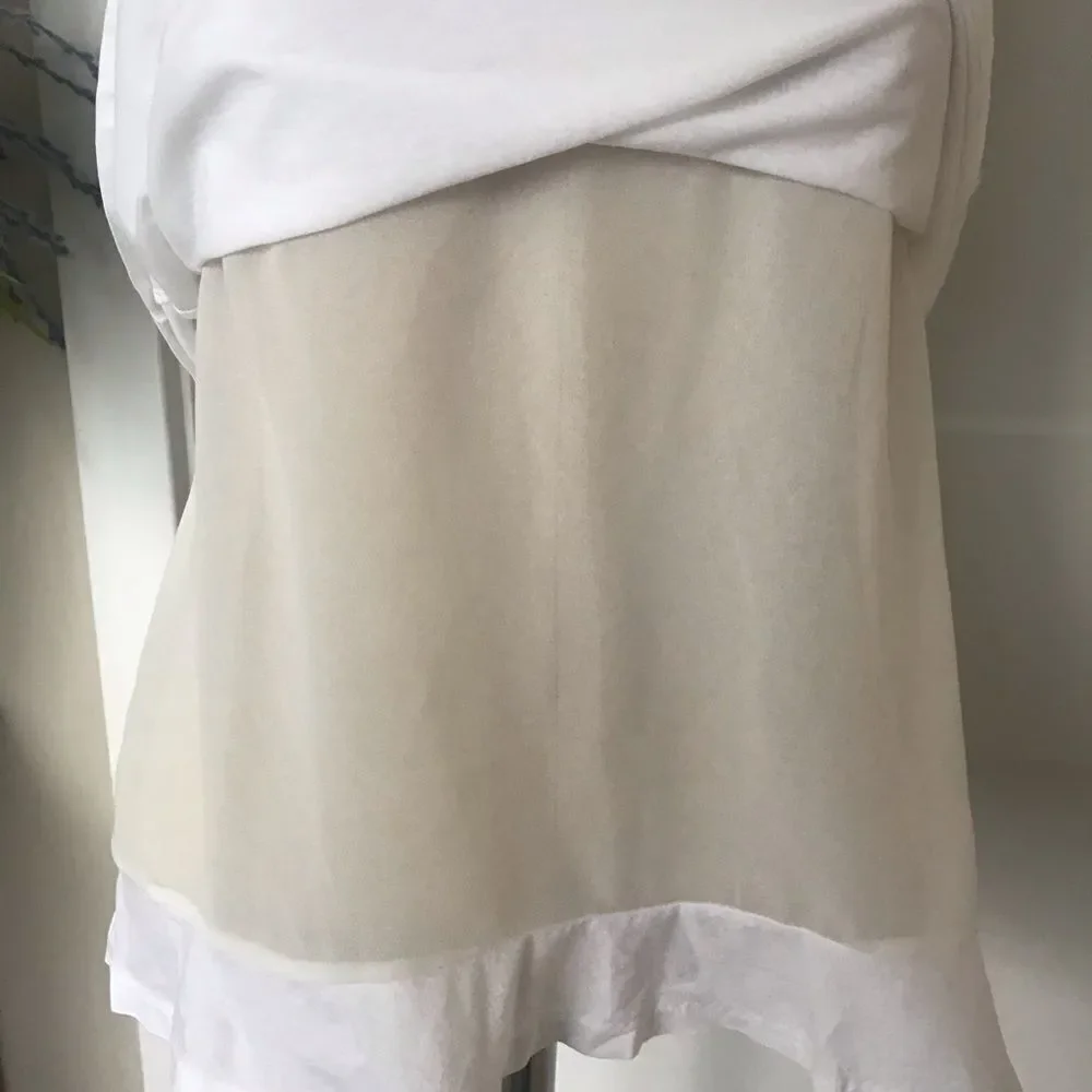 J.Crew Layered‎ Crew Neck Shell With Zip White XS